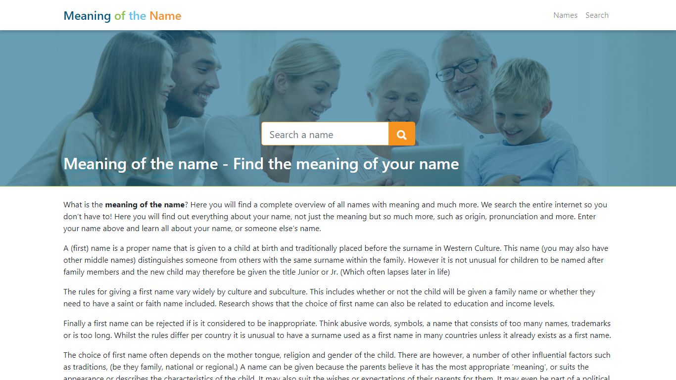 Meaning of the name - Find the meaning of your name